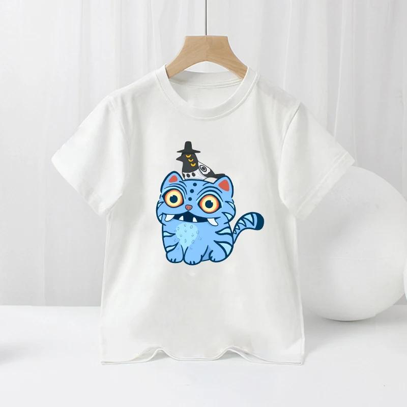 

K-pop Охотники на демонов Детская футболка с коротким рукавом с принтом аниме-персонажей Летняя повседневная детская одежда Мультяшные футболки для девочек 130