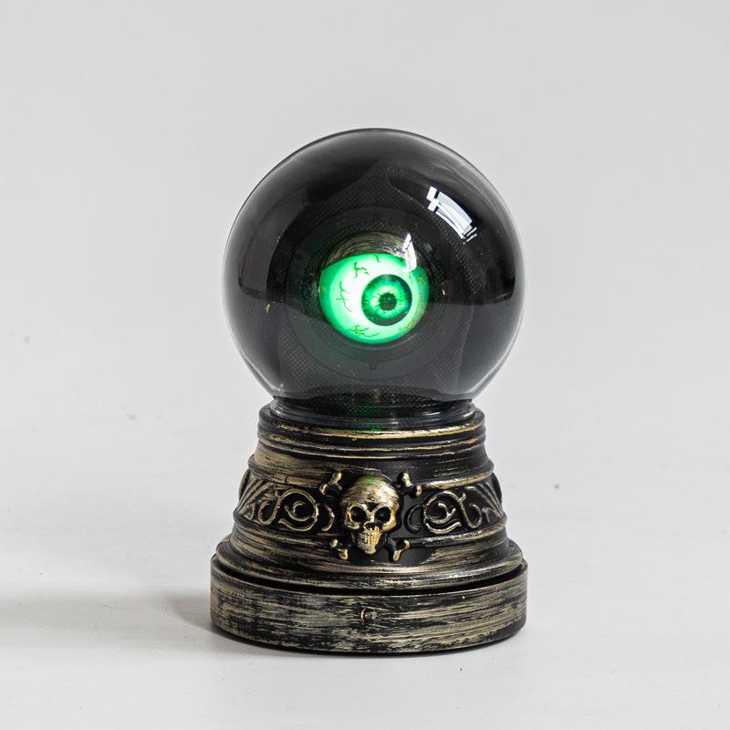 

Crystal Ball with Blinking Green Evil Eye LED Gothic Decor Battery Operated Crystal Ball with Lights Sound Home Halloween белый