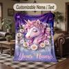Coperta da divano a tema unicorno con nome personalizzato, coperta morbida e accogliente per casa, divano, letto