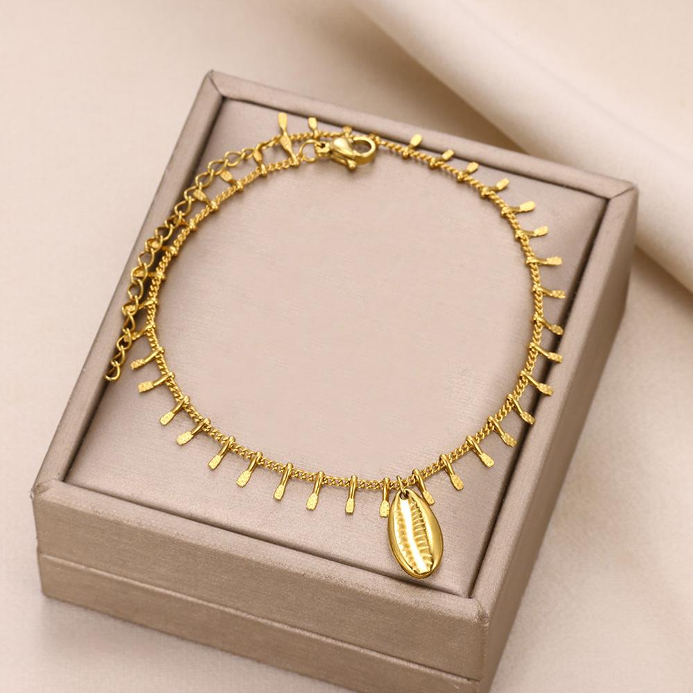 Freshwater Pearl Jewelry Set Shell Starfish Star Necklace Anklet Sets For Women Fashion Stainless Steel Chain Party Daily Gifts