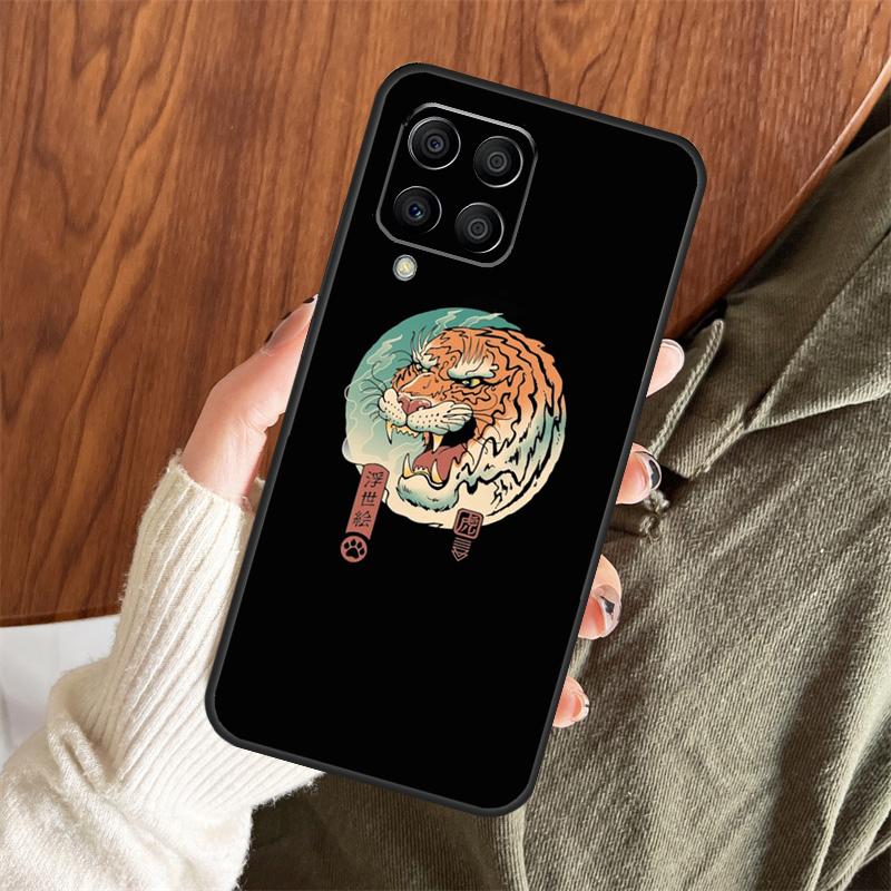 Japanese ukiyo-e Art Panther Tiger Case For Samsung Galaxy M13 M33 M53 M15 M35 M55 M06 M16 M36 M56 M31 M12 M32 M52 M14 M34 M54