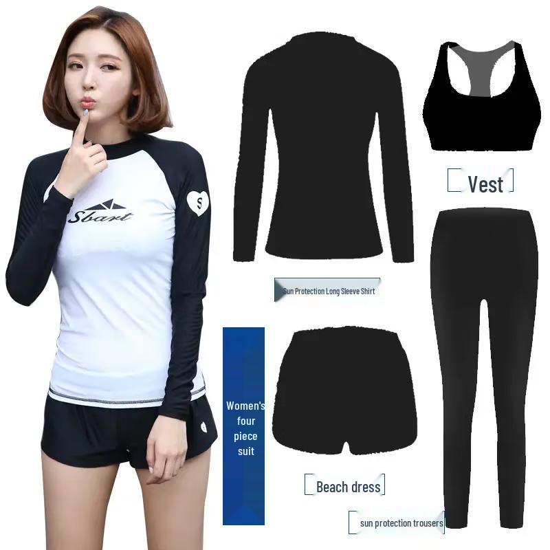 SBART Women's Long Sleeve Rash Guard & Wetsuit Set