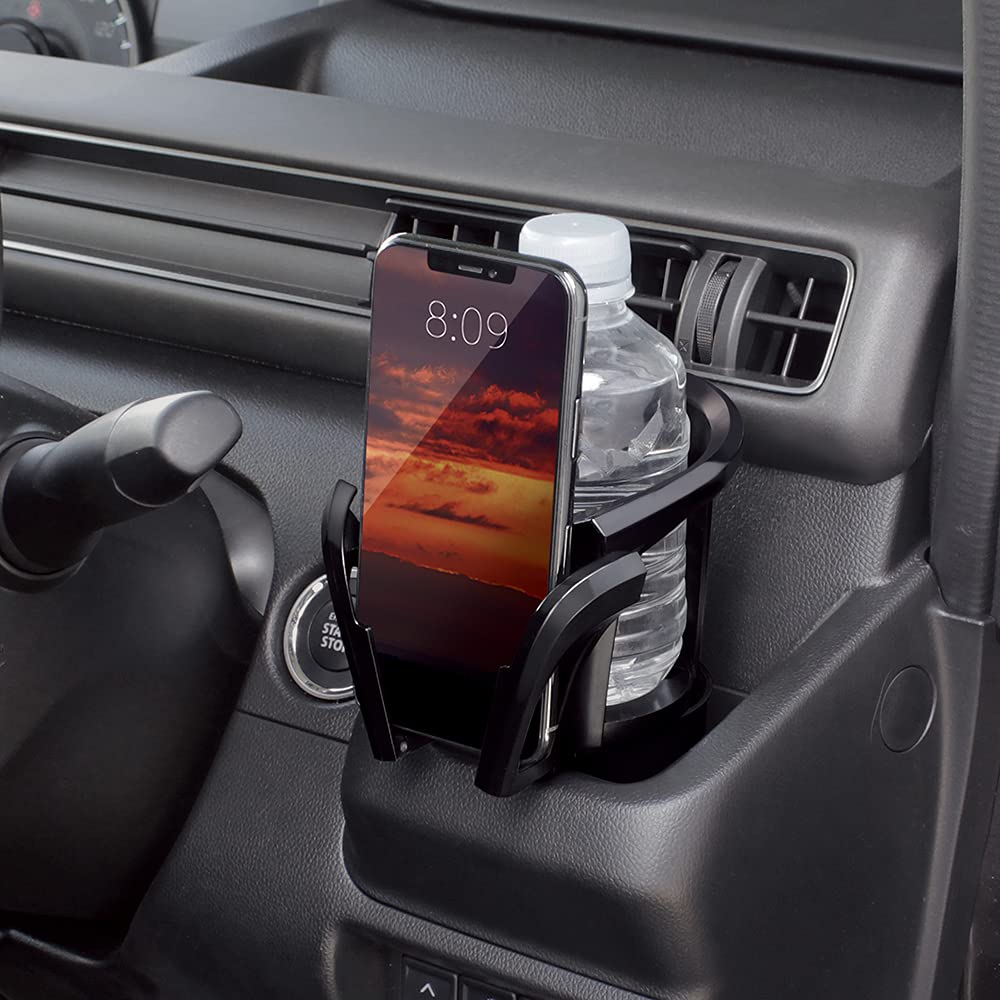 Tsuchiya Yac PF-358 Car Goods Drink IN Smooth Smartphone Holder, Black, Length 6.1 x