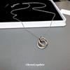 Zircon Interlocking Pendant Necklace - Unique Sweater Chain with Cool Style for Luxurious Fashion.