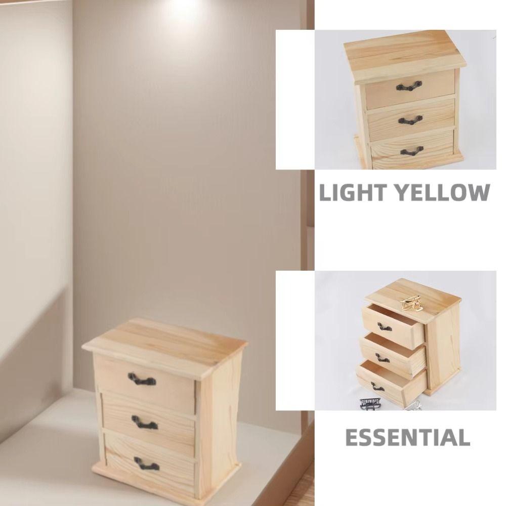 Mini 3 Tier Drawers Type Organizer 3-Layers Desk Sundries Box Stationery Storage Stand  Home