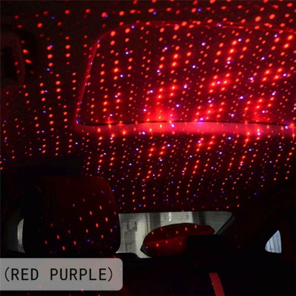 Interior Decoration USB Car Roof Star Night Light Romantic Red and Purple LED Lights Double Light Starry Sky Lights