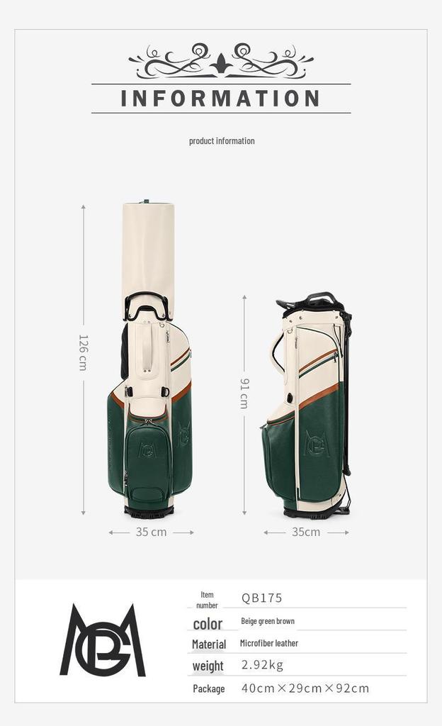 Women's PGM Golf Stand Bag, 7 Dividers, Dual Shoulder Straps, Waterproof Microfiber