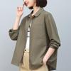 Plus Size Cotton Linen Long Sleeve Shirt for Middle-Aged Women - 2024 Spring & Autumn Fashion Mother's Top