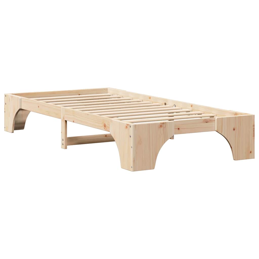 Natural Bed Frame 75 x 190 cm Solid Pine Wood