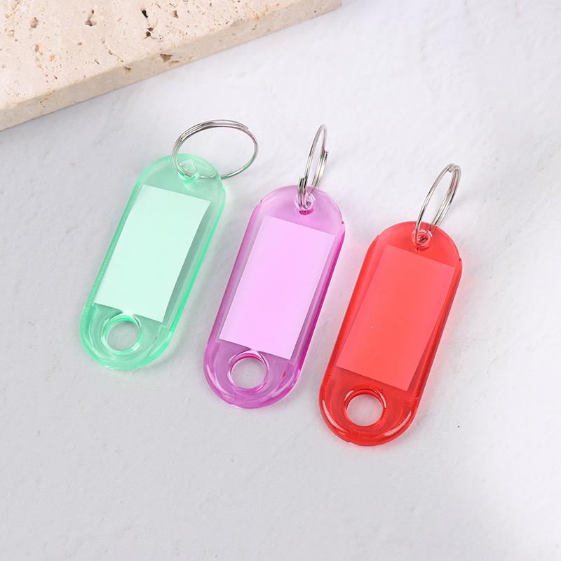 10Pcs Multicolor Keychain Key Id Label Tags Luggage Id Tags El Number Classification Card Key Rings Keychain Random Colors
