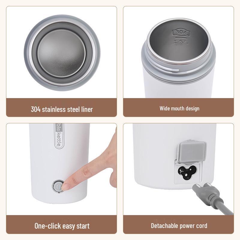 Vooma Travel Electric Kettle: Compact Heating Cup for Business, Dorm, or Travel.