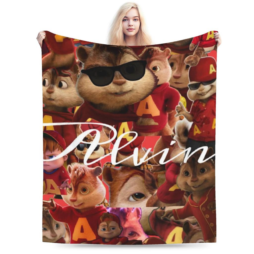 Super měkká deka Alvin a Chipmunkové Prémiový flanelový fleece Lehká přikrývka Teplé plyšové deky pro všechna roční období