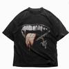 Vintage Trend Dámské Letní Bavlněné Tričko s Krátkým Rukávem Unisex Y2K Potisk s Rty Neformální Kulatý Výstřih Streetwear Top s Krátkým Rukávem