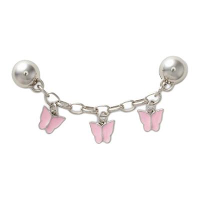 Gothic Mädchen Schmetterling Kette Design Zinklegierung Schuhzubehör Damen Silber