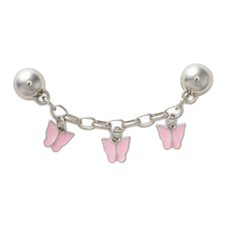 

Crocs Gothic Girl Butterfly Chain Design Zinc Alloy Shoe Accessories Women s Silver F серебряный