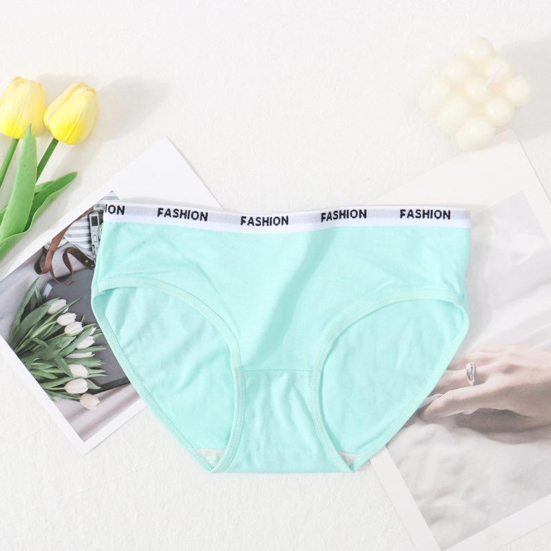 (5pcs /set) Teenagers Young Girl & Ladies Cute Briefs Girl Cotton Mid-rise Underwear Panties