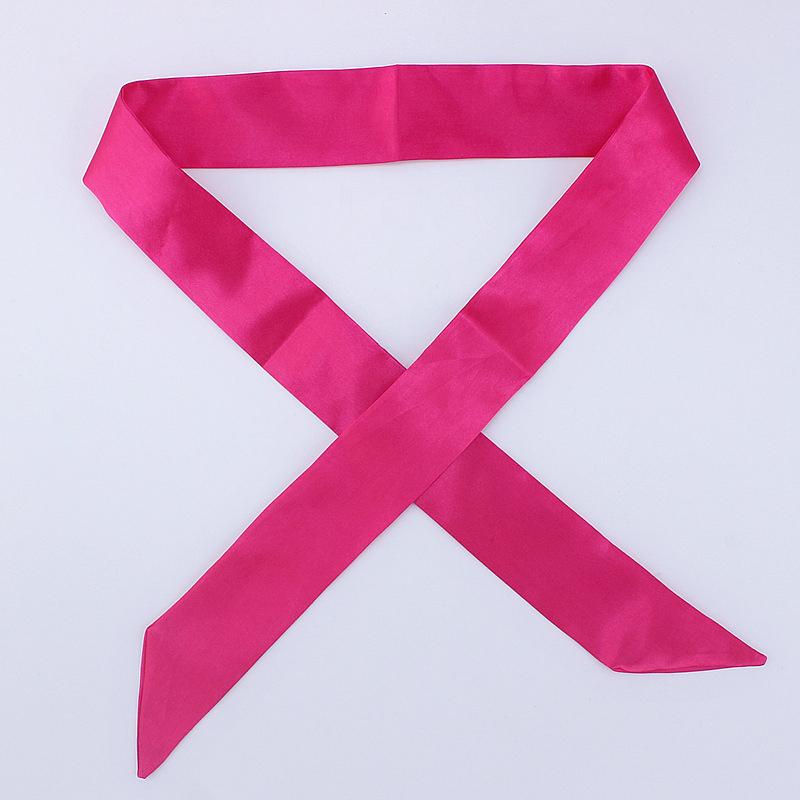4x100cm Satin Silk Narrow Scarf Neckerchief Solid Neck Scarves Long Silk Thin Scarf Tie Black Bag Ribbon Headbands Choker