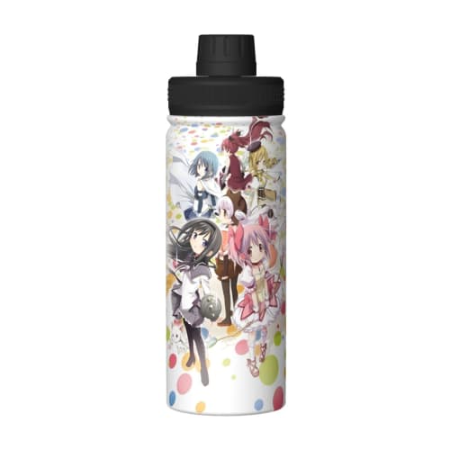 530ml Direct Drinking Thermos, Puella Magi Madoka Magica Stainless Steel Bottle, Insulated, Vacuum Insulated, Sports Bottle, for Girls, Boys, Kids, Ad