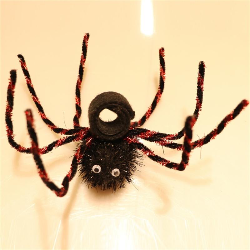 Pack Of 3 Halloween Spiders Pin Accessories Plush Head Ornaments For Costume Parties Kids Infants