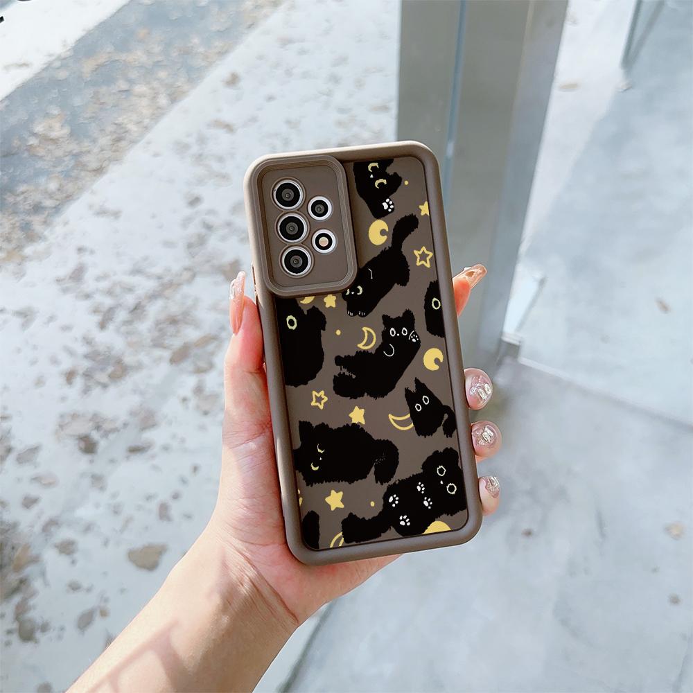 Cute Moon Star Black Cat Phone Case For Xiaomi 15T 14T 17 Pro Max POCO X7 X3 X5 X6 F5 F3 X5 F7 M7 M3 M6 Pro F8 15 Ultra 5G Cover