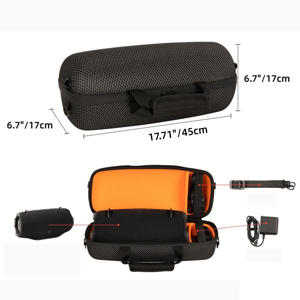 EVA Hard Shell with Shoulder & Hand Strap Travel Protective Storage Bag with Zipper Closure for  XTREME5 Speaker