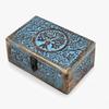 20.32 Cm Wooden Jewellery Storage Box with Tree of Life Design Blue Trinket Organizer with Metal Lock Ideal for Women, Wedding Festival Gifts