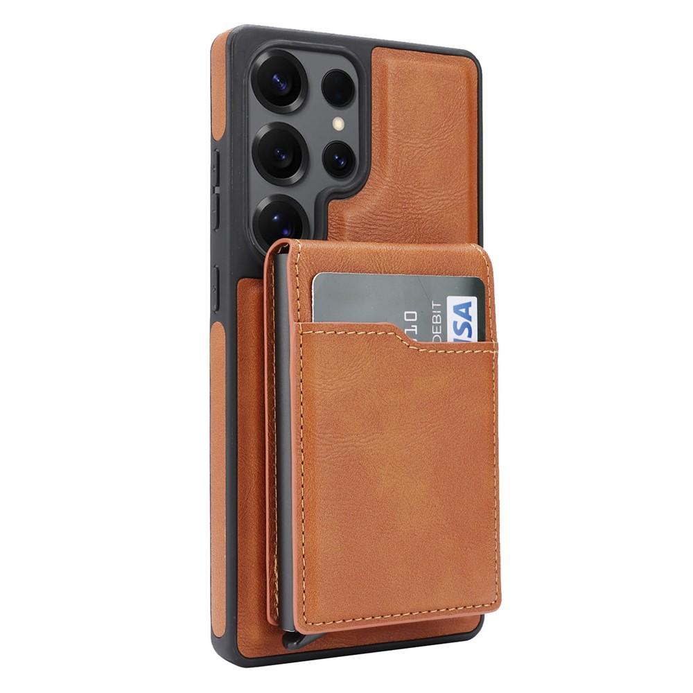 Case for Galaxy S26 Ultra - Leather/PU, Brown, With Stand