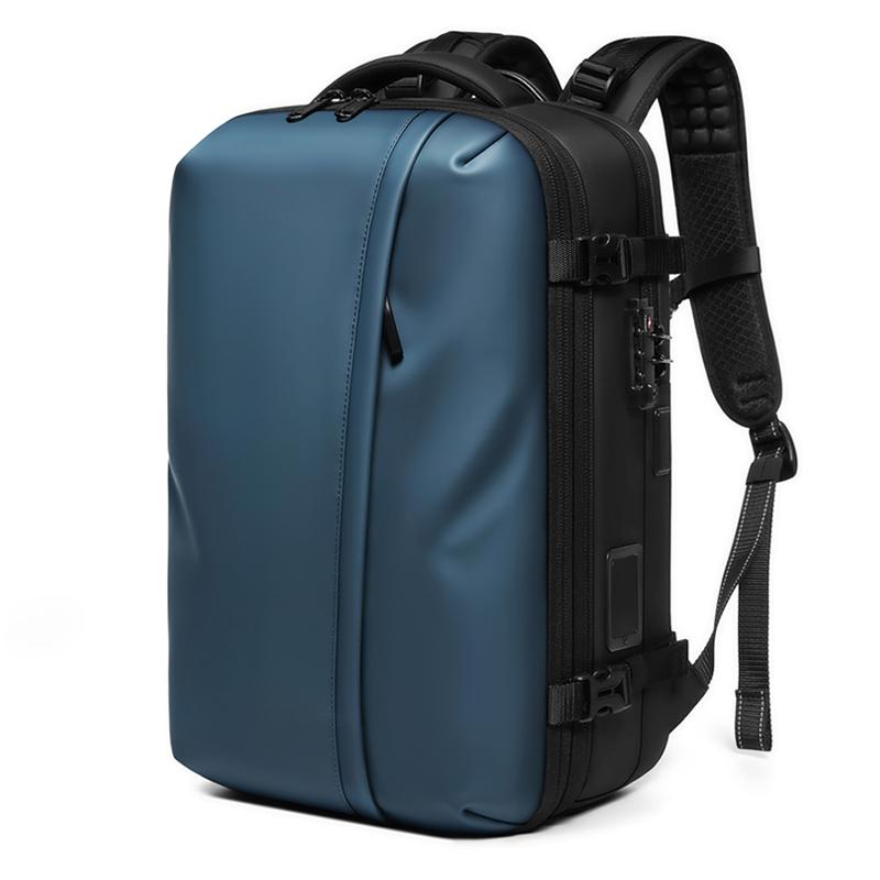 Men Travel Backpack One Click Start Pump Vacuum Compression 17 Inch Laptop Backpack Hiking Business 60L Extended School Backpack