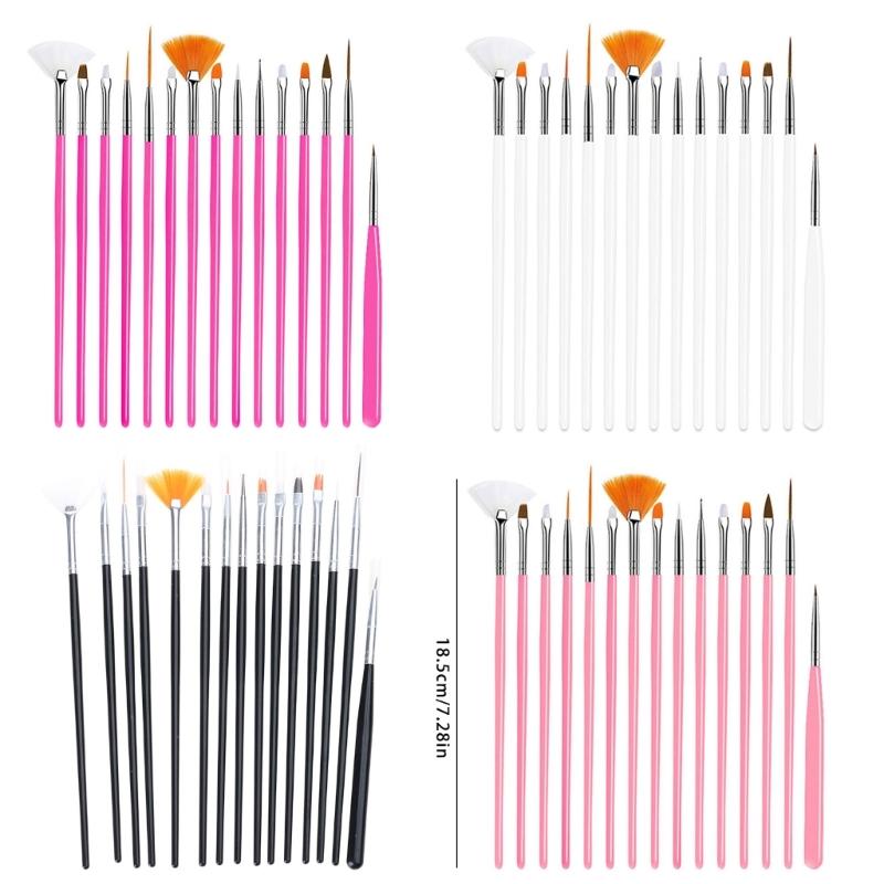 Convenient Nail Art Tool 15Pcs Brush And Dotting Set For Creative Gel Nail Designs Nail Painting Tools