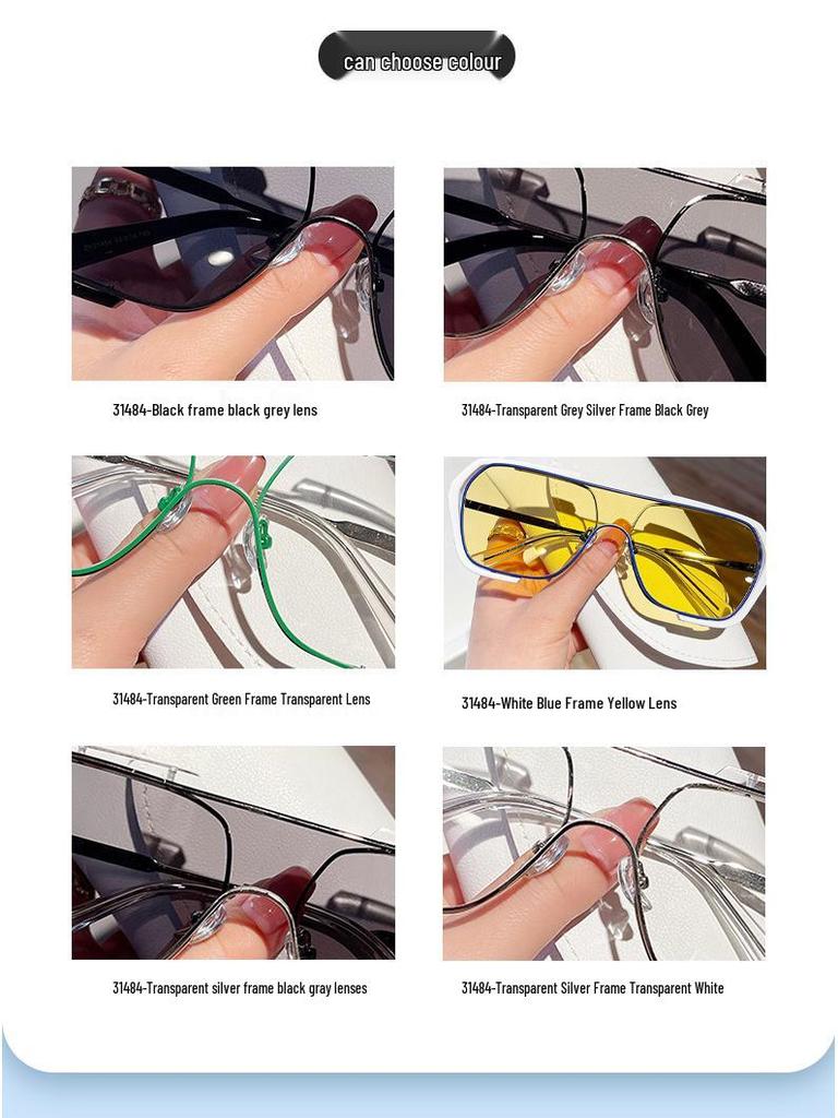 Trendy Retro Korean One-Piece Concave Sunglasses for Men & Women