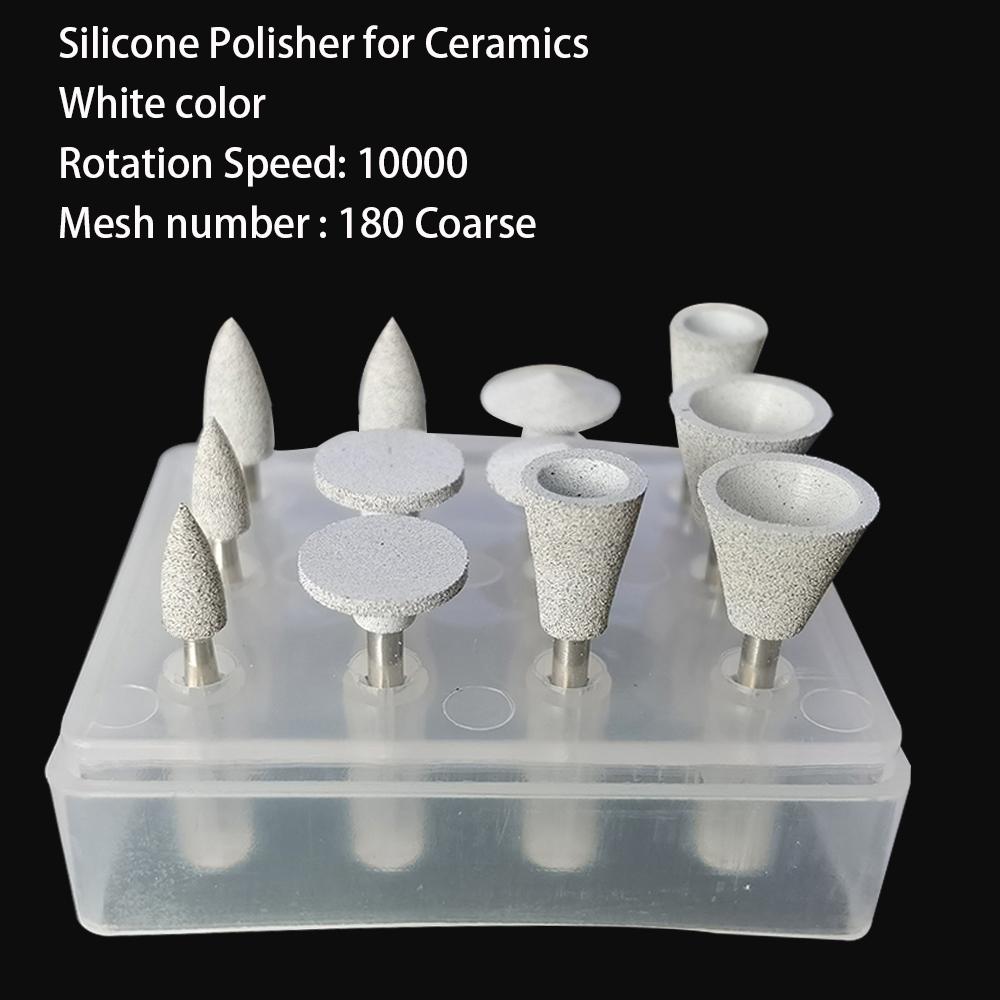 Jnsur Dental Dentistry Polishing Kit 12Pcs Silicone Grinding Heads For Low Speed Handpiece Ceramic/Composite/Metal/Alloy Teeth