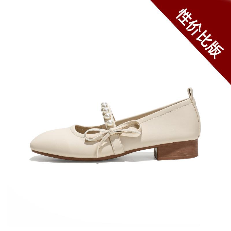 

Ретро Мэри Джейн из мягкой кожи женские 2025 весна новинка темперамент нежный ветер французский маленький ароматный ветер плоские удобные туфли-лодочки 40