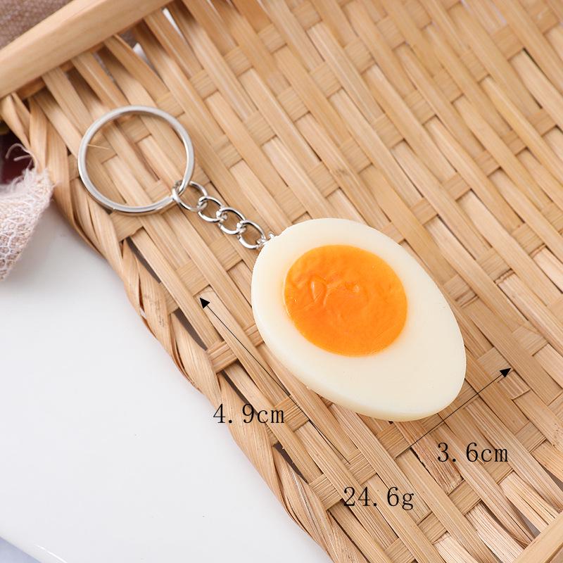 Egg Simulation Keychain: Duck, Braised, Fried, Baked, Sunny-Side Up - Creative Food Toy Pendant