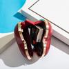 Fashion Women Red Heart Shaped Purse Ladies Luxury Evening Clutches Valentine'S Day Gift Shoulder Bag Wedding Party Chain Purse