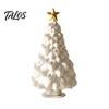 Eco Friendly Pla Ornaments Christmas Tree Candle Holder, 3D Printed Hollow Star Cutout Modern Home Aesthetic Accents Statue, Matte White Tabletop