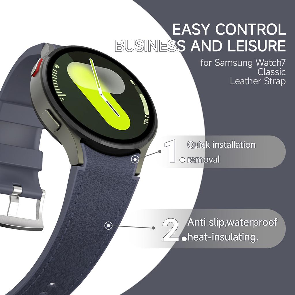 Cinturino in Silicone+Pelle per Samsung Galaxy Watch 7 6 5 4 FE 40mm 44mm Braccialetto Cinturino Orologio 6 4 Classic 43/47mm 42/46mm Correa