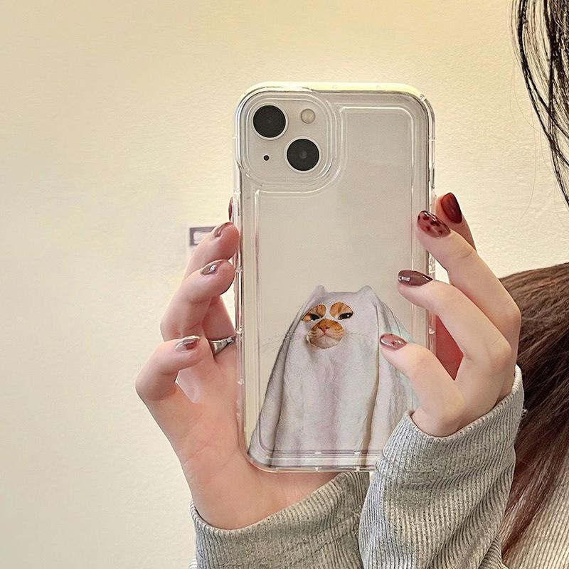 

Halloween Kitten Headgear Airbag 16Pro iPhone 17 Case, Drop-Proof for 13/14/15 iPhone 12 Pro