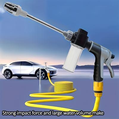 High-pressure Car Washing Water Gun with Soap Dispenser-suitable for RV, Garden and Vehicle-adjustable Nozzle, Vehicle Cleaning Tool.