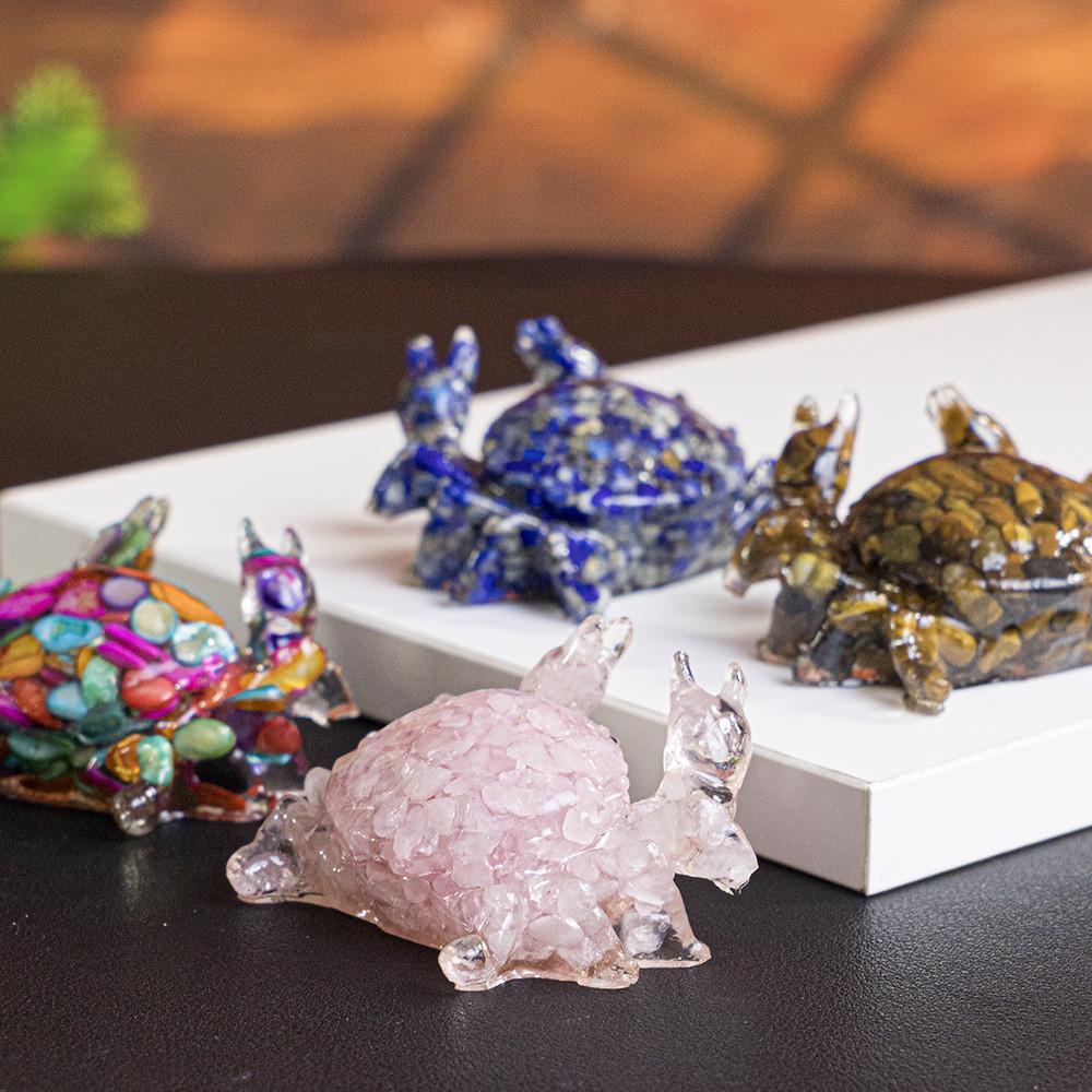 Chinese Zodiac Rabbit Resin Figurine With Crystal Waterdrop For Office Decor And Gift Giving