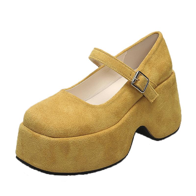 Fashion Fashion Suede Platform Shoes High Heels Woman Shallow Shoes 2025 Autumn New Brand Elegant Pumps Cozy Classical Party Zapatillas