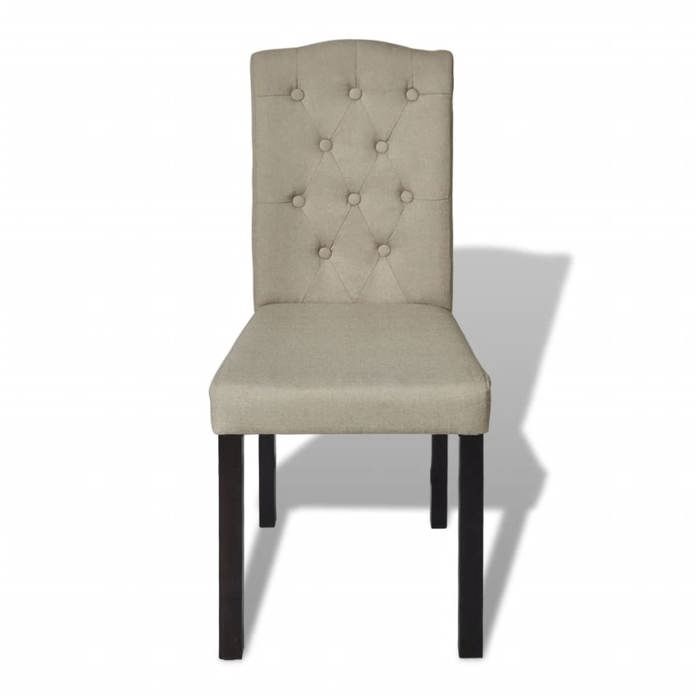 VidaXL 6x Chaise de Salle à Manger Poil de Chameau Chaise de Salon Cuisine 160790
