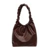 Large capacity underarm bag women's new simple pleated portable shoulder bag texture class commuter tote bag