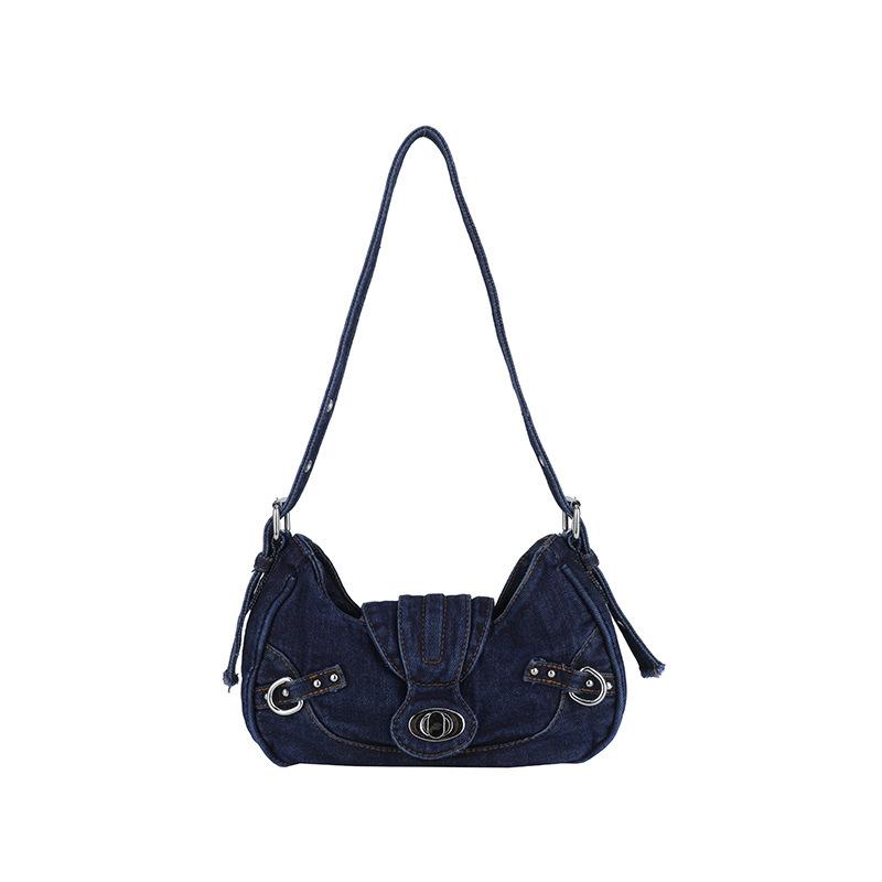 Bolsa de Mão Jeans Vintage Feminina de Ombro Único