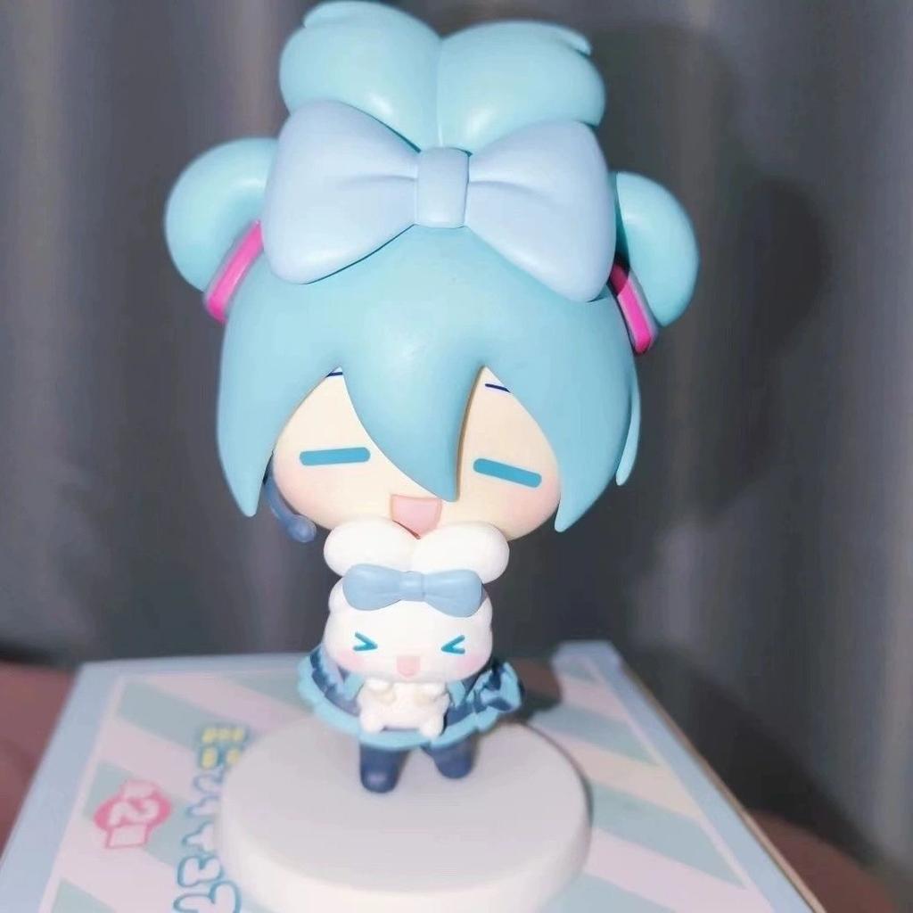 Kawaii Hatsune Miku VOCALOID Fufu Chibi Figurine Cartoon Doll Desktop Ornament Action Figures PVC Models Anime Collectibles