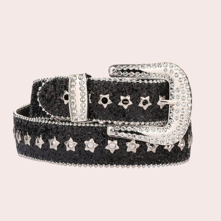 Cool Gothic Waist Chain Casual Belt Studded Waist Ceinture Lady Glittered Belt