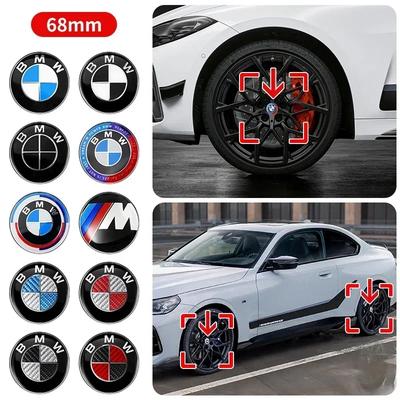 4 szt. 68 mm Nakładka na środek koła samochodowego Logo Odznaka piasty Pokrywa felgi Do E46 E38 E60 E90 E93 F20 F30 X3 X5 Niebiesko-biało-czarna Rocznicowa