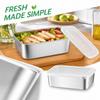 Stainless Food Storage Container with Lid, Rectangular Meal Prep for Fridge and Picnic, 6 Sizes