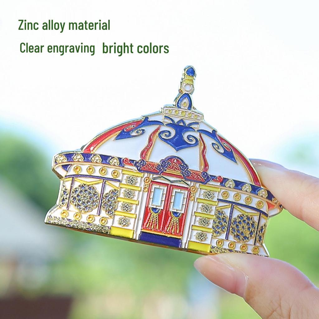 Kühlschrankmagnet im mongolischen Jurten-Prärie-Stil als Souvenir