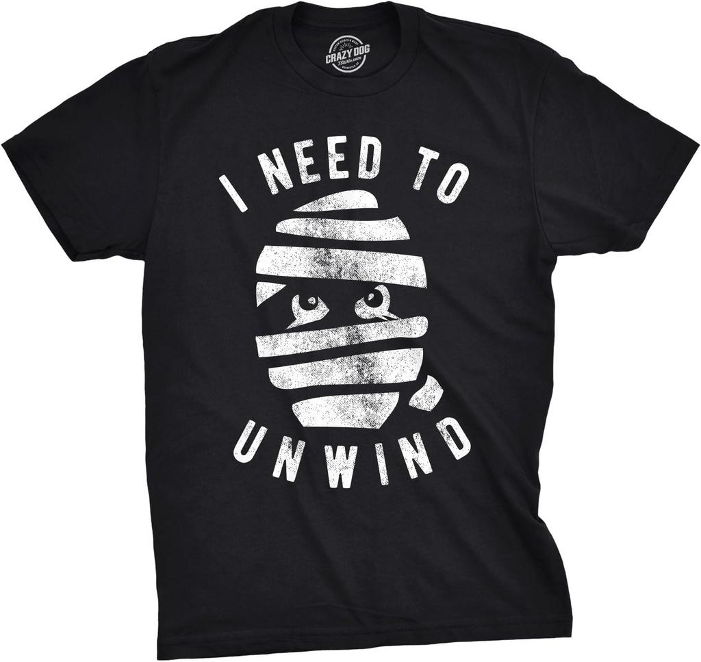 Unisexs Fun Mummy Halloween Short Sleeve Tshirt I Need To Relax