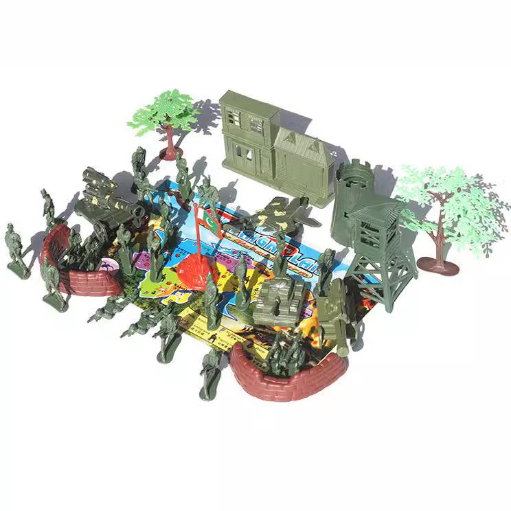 5cm Little Soldier Set: 37-Piece Children's Military Scene Toy
